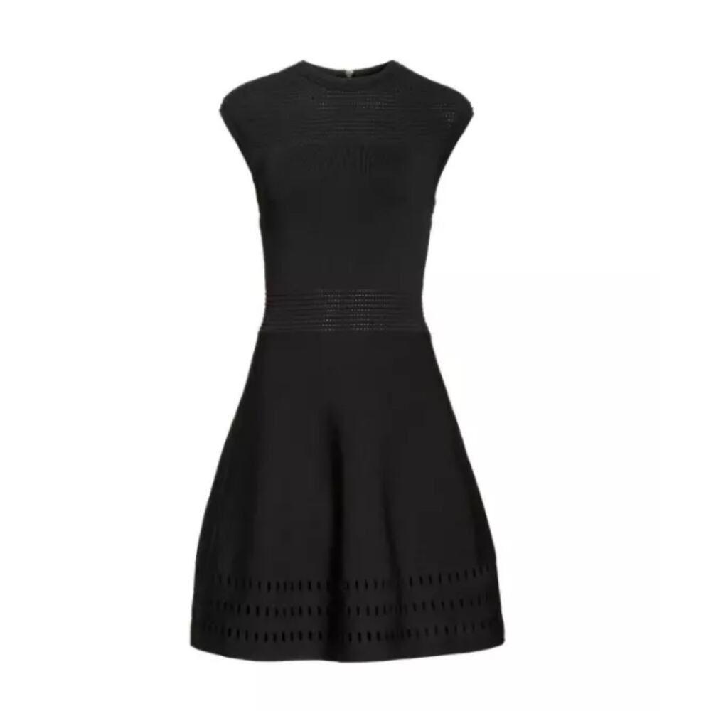 TED BAKER AURBRAY Stretch Laser Cut Eyelet Skater Fit & Flare Size 4 (Large) - Picture 5 of 7